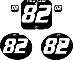 1981 Suzuki RM250 Black Pre-Printed Backgrounds - White Numbers by FactoryRide 1981 Suzuki RM250 Black Pre-Printed Backgrounds - White Numbers by FactoryRide