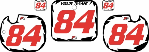 1984 Honda CR125 Pre-Printed Backgrounds White - Black Shock - Red Numbers by FactoryRide