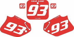 1992-1994 Honda CR250 Pre-Printed Backgrounds Red - White Numbers by FactoryRide 1992-1994 Honda CR250 Pre-Printed Backgrounds Red - White Numbers by FactoryRide