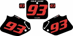 1992-1994 Honda CR250 Pre-Printed Backgrounds Black - Red Numbers by FactoryRide 1992-1994 Honda CR250 Pre-Printed Backgrounds Black - Red Numbers by FactoryRide