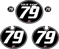 1979 Kawasaki KX250 Black Pre-Printed Backgrounds - White Pinstripe by FactoryRide 1979 Kawasaki KX250 Black Pre-Printed Backgrounds - White Pinstripe by FactoryRide