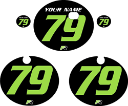 1979 Kawasaki KX250 Black Pre-Printed Backgrounds - Green Numbers by FactoryRide 1979 Kawasaki KX250 Black Pre-Printed Backgrounds - Green Numbers by FactoryRide