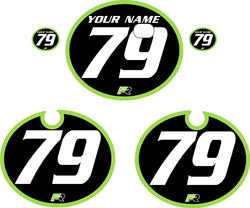 1979 Kawasaki KX250 Black Pre-Printed Backgrounds - Green Bold Pinstripe by FactoryRide 1979 Kawasaki KX250 Black Pre-Printed Backgrounds - Green Bold Pinstripe by FactoryRide