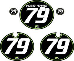 1979 Kawasaki KX250 Black Pre-Printed Backgrounds - Green Pinstripe by FactoryRide 1979 Kawasaki KX250 Black Pre-Printed Backgrounds - Green Pinstripe by FactoryRide