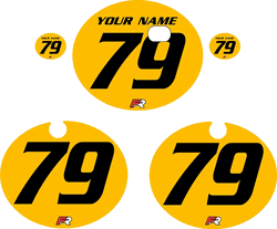 1979 Kawasaki KX250 Yellow Pre-Printed Backgrounds - Black Numbers by FactoryRide 1979 Kawasaki KX250 Yellow Pre-Printed Backgrounds - Black Numbers by FactoryRide