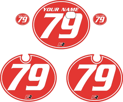 1979 Kawasaki KX250 Red Pre-Printed Backgrounds - White Pinstripe by FactoryRide 1979 Kawasaki KX250 Red Pre-Printed Backgrounds - White Pinstripe by FactoryRide