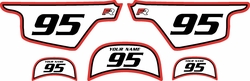 Yamaha PW50 Pre-Printed Backgrounds White - Red Pro Pinstripe by FactoryRide Yamaha PW50 Pre-Printed Backgrounds White - Red Pro Pinstripe by FactoryRide