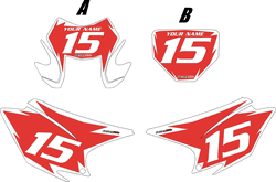 2015-2022 Honda CRF150 "F" Pre-Printed Backgrounds Red - White Shock Series by FactoryRide 2015-2022 Honda CRF150 "F" Pre-Printed Backgrounds Red - White Shock Series by FactoryRide