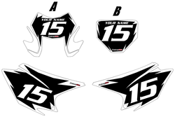 2015-2022 Honda CRF150 F Black Pre-Printed Background - White Shock Series by FactoryRide 2015-2022 Honda CRF150 F Black Pre-Printed Background - White Shock Series by FactoryRide