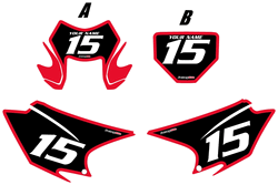 2015-2022 Honda CRF150 F Custom Pre-Printed Background Black - Red Bold Pinstripe by Factory Ride 2015-2022 Honda CRF150 F Custom Pre-Printed Background Black - Red Bold Pinstripe by Factory Ride