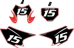 2015-2022 Honda CRF150 "F" Pre-Printed Backgrounds Black - White Pinstripe by FactoryRide 2015-2022 Honda CRF150 "F" Pre-Printed Backgrounds Black - White Pinstripe by FactoryRide