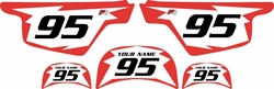 Yamaha PW50 Custom Pre-Printed White Background - Red Shock by Factory Ride Yamaha PW50 Custom Pre-Printed White Background - Red Shock by Factory Ride