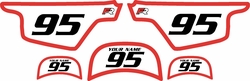 Yamaha PW50 Custom Pre-Printed White Background - Red Bold Pinstripe by Factory Ride Yamaha PW50 Custom Pre-Printed White Background - Red Bold Pinstripe by Factory Ride