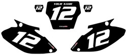 2004-2007 Honda CR250 Black Pre-Printed Background - White Numbers by FactoryRide 2004-2007 Honda CR250 Black Pre-Printed Background - White Numbers by FactoryRide