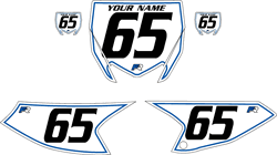 2018-2023 Yamaha YZ65 White Pre-Printed Backgrounds - Blue Pinstripe by FactoryRide 2018-2023 Yamaha YZ65 White Pre-Printed Backgrounds - Blue Pinstripe by FactoryRide