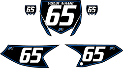 2018-2023 Yamaha YZ65 Black Pre-Printed Backgrounds - Blue Pinstripe by FactoryRide 2018-2023 Yamaha YZ65 Black Pre-Printed Backgrounds - Blue Pinstripe by FactoryRide