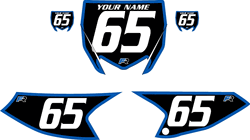 2018-2023 Yamaha YZ65 Black Pre-Printed Backgrounds - Blue Bold Pinstripe by FactoryRide 2018-2023 Yamaha YZ65 Black Pre-Printed Backgrounds - Blue Bold Pinstripe by FactoryRide