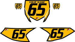 2018-2023 Yamaha YZ65 Yellow Pre-Printed Backgrounds - Black Bold Pinstripe by FactoryRide 2018-2023 Yamaha YZ65 Yellow Pre-Printed Backgrounds - Black Bold Pinstripe by FactoryRide