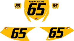 2018-2023 Yamaha YZ65 Yellow Pre-Printed Backgrounds - Black Numbers by FactoryRide 2018-2023 Yamaha YZ65 Yellow Pre-Printed Backgrounds - Black Numbers by FactoryRide