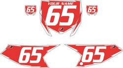 2018-2023 Yamaha YZ65 Red Pre-Printed Backgrounds - White Shock by FactoryRide 2018-2023 Yamaha YZ65 Red Pre-Printed Backgrounds - White Shock by FactoryRide