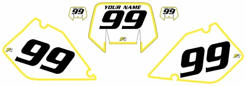 1996-2001 Suzuki RMX250 Pre-Printed Backgrounds White - Yellow Bold Pinstripe by FactoryRide