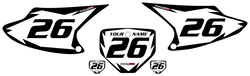 2003-2007 Honda CRF150F White Pre-Printed Background - Black Shock Series by FactoryRide 2003-2007 Honda CRF150F White Pre-Printed Background - Black Shock Series by FactoryRide