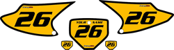 2003-2007 Honda CRF150 "F" Pre-Printed Backgrounds Yellow - Black Bold Pinstripe by FactoryRide 2003-2007 Honda CRF150 "F" Pre-Printed Backgrounds Yellow - Black Bold Pinstripe by FactoryRide