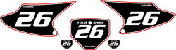 2003-2007 Honda CRF150F Custom Pre-Printed Background Black - Red Pro Pinstripe by Factory Ride 2003-2007 Honda CRF150F Custom Pre-Printed Background Black - Red Pro Pinstripe by Factory Ride