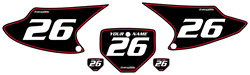 2003-2007 Honda CRF150F Pre-Printed Backgrounds Black - Red Pinstripe by FactoryRide 2003-2007 Honda CRF150F Pre-Printed Backgrounds Black - Red Pinstripe by FactoryRide