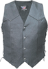 Men's Plain Split Cowhide Leather Vest with Side Laces - Sizes XS to 5XL Men's Plain Split Cowhide Leather Vest with Side Laces - Sizes XS to 5XL