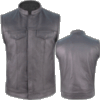 Men's Leather SOA style Vest with weapon pocket and single panel back - Sizes 38 to 62