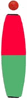 Comal Tackle Cigar Slip float - metal eyelet and slip bead - 3" - Red/Green - 25/pkg Comal Tackle Cigar Slip float - metal eyelet and slip bead - 3" - Red/Green - 25/pkg