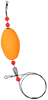 Comal tackle Oval Rattle Float with 20" Steel Leader - 1/2 oz wt - Power Orange - 1 Dozen Floats Comal tackle Oval Rattle Float with 20" Steel Leader - 1/2 oz wt - Power Orange - 1 Dozen Floats
