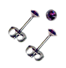 3mm Amethyst Crystal Titanium Post Earrings 3mm Amethyst Crystal Titanium Post Earrings