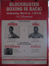 1992 TRACY HARRIS PATTERSON vs JULIO PLIEGO, RICARDO CEPEDA vs JOSE VIDAL CONCEPCION Vintage Boxing Poster NEW YORK 1992 TRACY HARRIS PATTERSON vs JULIO PLIEGO, RICARDO CEPEDA vs JOSE VIDAL CONCEPCION Vintage Boxing Poster NEW YORK