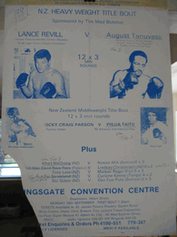 1987 LANCE REVILL vs AUGUST TANUVASA On-Site Boxing Poster NEW ZEALAND 1987 LANCE REVILL vs AUGUST TANUVASA On-Site Boxing Poster NEW ZEALAND