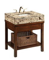 29 inch Bathroom Vanity Tropical Style Medium Brown Color With Rattan Storage Tray (29.25"Wx22"Dx35.25"H) CQ404 29 inch Bathroom Vanity Tropical Style Medium Brown Color With Rattan Storage Tray (29.25"Wx22"Dx35.25"H) CQ404