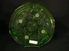 SUNBURST 1930 GREEN DEPRESSION CAKE PLATE - FOOTED SUNBURST 1930 GREEN DEPRESSION CAKE PLATE - FOOTED