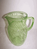 GREEN DEPRESSION GLASS PITCHER SWIRL GREEN DEPRESSION GLASS PITCHER SWIRL