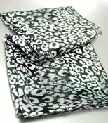 SL13X60 Black Leopard Satin Chiffon Scarf SL13X60 Black Leopard Satin Chiffon Scarf