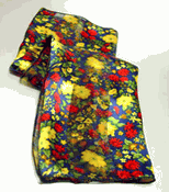 NS20X20 Blue Floral Satin Chiffon Neck Scarf NS20X20 Blue Floral Satin Chiffon Neck Scarf