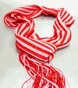 Red Pink Knit Stripes Long Wrap Scarf Red Pink Knit Stripes Long Wrap Scarf