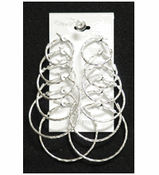 Pierced Earring 54881S Multi Pair Silver Pierced Earring 54881S Multi Pair Silver