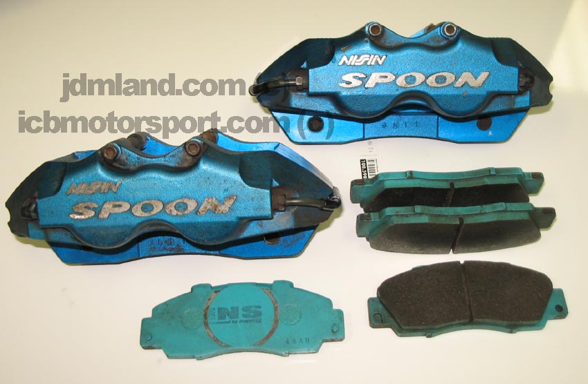 Used Spoon Sports 4-Pot Aluminum Caliper Set w/ Pads SOLD! Used Spoon Sports 4-Pot Aluminum Caliper Set w/ Pads SOLD!