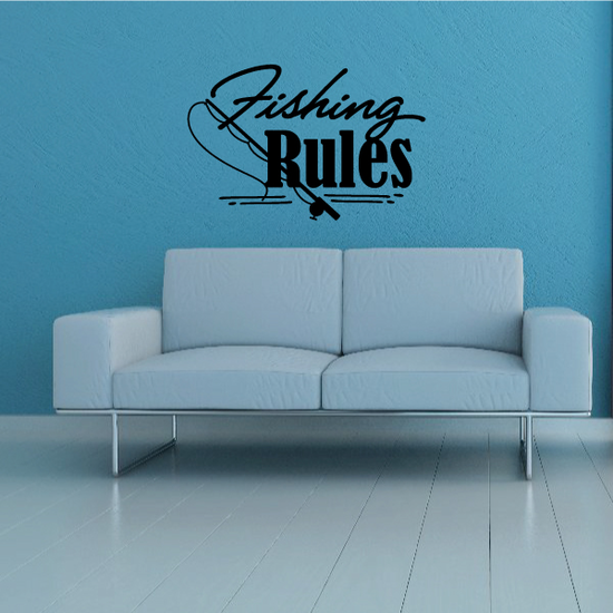 Fishing Rules Wall Decal Vinyl Decal Car Decal Vd004