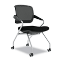 MLNTSM2BB Valoré Series Mid-Back Nesting Chair, Mesh/Fabric, Black, 2/Carton By MAYLINE COMPANY MLNTSM2BB Valoré Series Mid-Back Nesting Chair, Mesh/Fabric, Black, 2/Carton By MAYLINE COMPANY