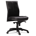 MLNSSMBLK Silhouette Series Mid-Back Chair, Genuine Leather Seat, Black By MAYLINE COMPANY MLNSSMBLK Silhouette Series Mid-Back Chair, Genuine Leather Seat, Black By MAYLINE COMPANY