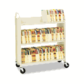 BREL330 Steel Slant Shelf Single-Sided Book Cart/Stand, 3-Shelf, 36 x 14 x 43, Putty By BRETFORD MFG CO BREL330 Steel Slant Shelf Single-Sided Book Cart/Stand, 3-Shelf, 36 x 14 x 43, Putty By BRETFORD MFG CO
