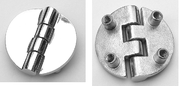 Stainless Steel Circle Hinges, Upholstery, 4-Stud, Dia 1.5"