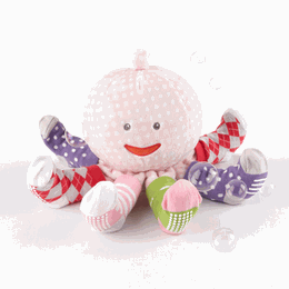 "Mrs. Sock T. Pus" Plush Octopus<br>Sock Gift Set - Pink